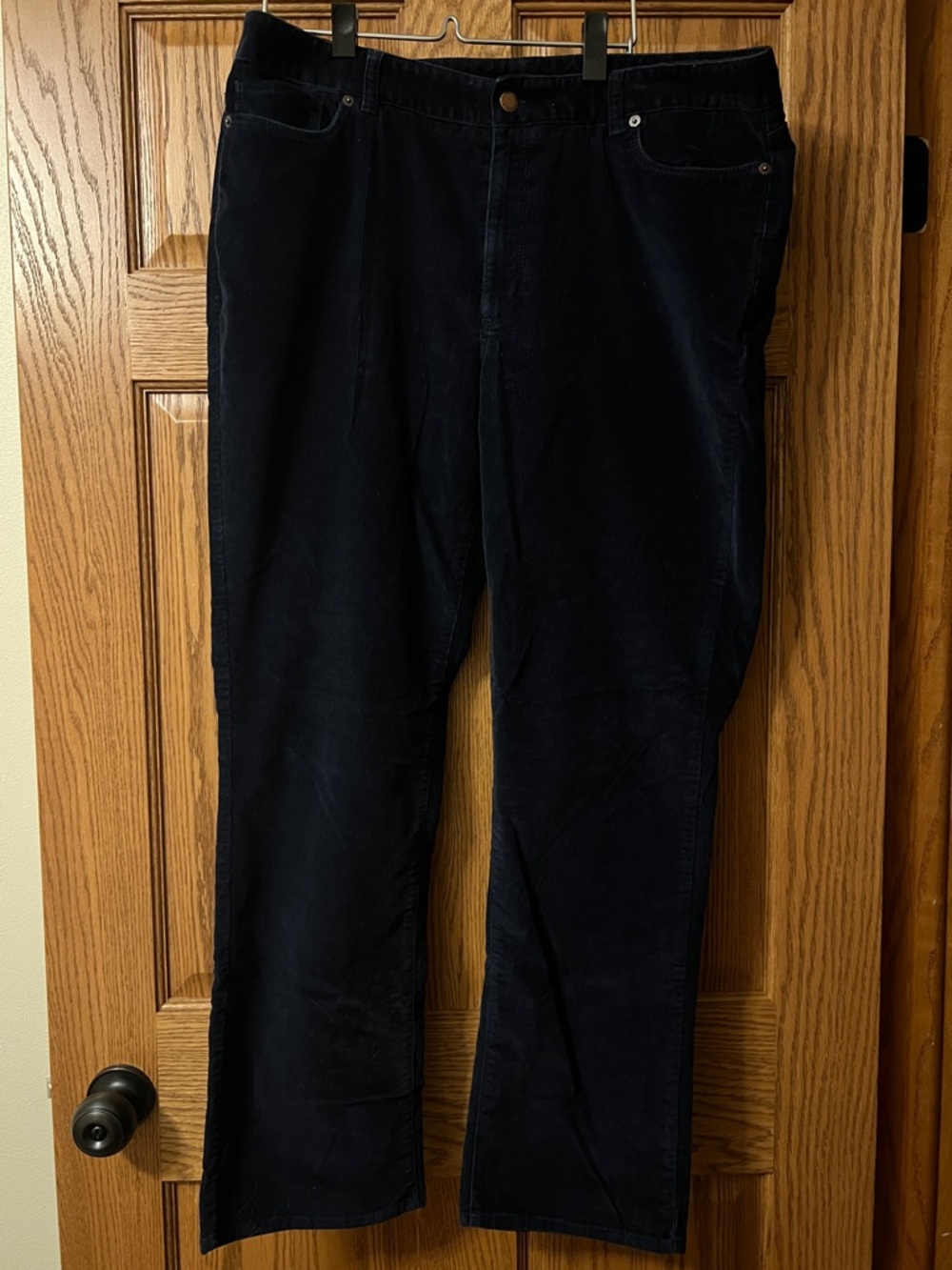 LL Bean Favorite Fit Dark Navy Corduroy Pants size 16